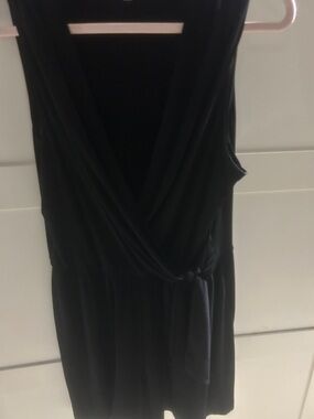 Annalee + Hope Black Sleeveless Wrap Romper